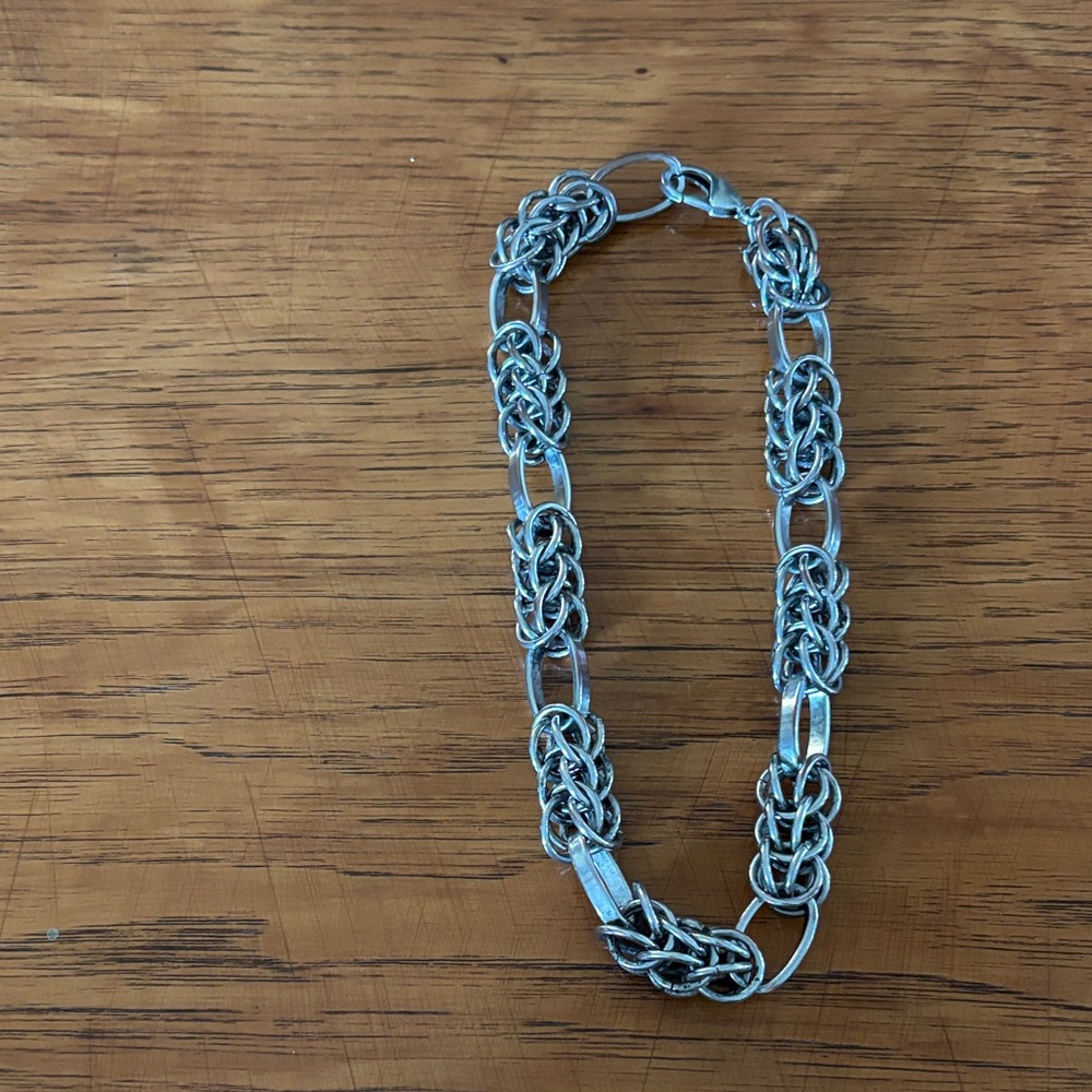 Paula Rosen Cage Link Silver Necklace